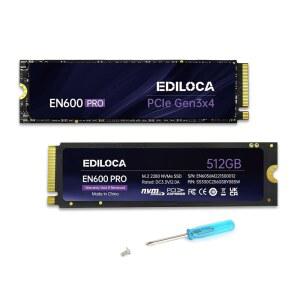 Ediloca EN600 PRO SSD 512GB PCIe 3.0 Gen 3x4 NVMe M.2 2280 최대 3000MB/S 내장 솔리드 스테이트 드라이브 SLC 캐시 3D NAND TLC 그래핀 냉각 스티커 PC 데스크탑 및 노트북용 스토리지
