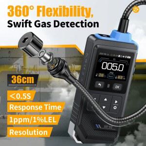 공기질측정기 FNIRSI 02 휴대용 감지기 가스 가연성 50000PPM 천연 소리 알람 LPG 메탄