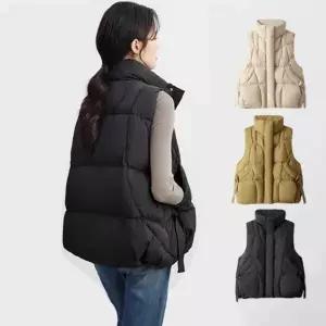 [다잇템] 여자 폴라넥 덕다운 패딩 볼륨핏 충전재 베스트24544317588872