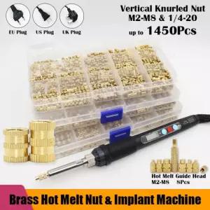 황동 너트 삽입 3D 프린터 플라스틱 M2 M3 인두 세트 내장 도구 M5 M6 M4 US 1set