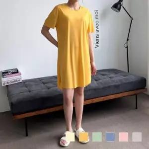 [하프클럽/]쿨링 골지 반팔 옆트임 원피스 여름 데일리룩