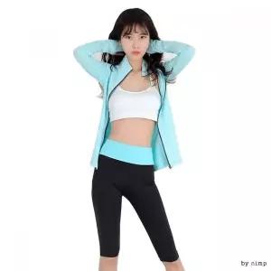 [하프클럽/]여성 하이밴드 6부 스포츠 레깅스 레쉬가드