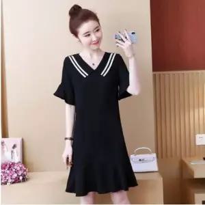 [하프클럽/]카라 디자인 여성용 반팔 미니 원피스 여름 데일리룩
