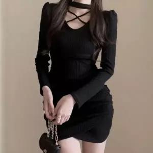 [하프클럽/]골지 셔링 여성 미니 원피스 슬림 데일리 데이트룩