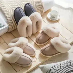 [하프클럽/]밍크털 실내 슬리퍼 스웨이드 퍼 털실내화