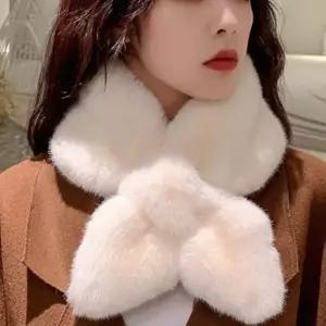 [하프클럽/]여성 크로스 쁘디 머플러 1P 겨울 털목도리 보온 패션