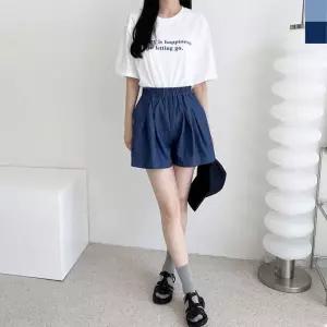 [하프클럽/]여성용 청 데님 플레어 스커트 팬츠 여름용