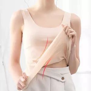 무지 심리스 민소매 티셔츠 모달 헴라인 나시 슬림핏