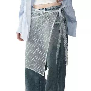 여성 레이어드 치마 패션 신상 시스루 망사 랩스커트