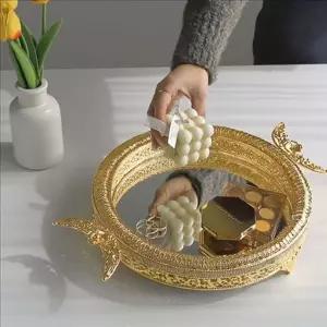 [하프클럽/]유리 골드 악세사리 트레이 장식 원형 악세사리 트레이 정리함