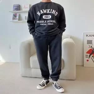 [하프클럽/]남성 3컬러 겨울 호킨스 기모맨투맨 조거 츄리닝세트