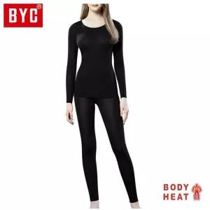 BYC 여성 보디히트 베이직 상하세트 DOLS7023 검정