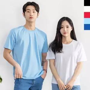 [하프클럽/]쿨론 원단 남녀공용 라운드넥 반팔 티셔츠 여름용