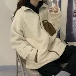 [하프클럽/]여성 플리스 후드 집업 아우터 아이보리 겨울 외투