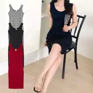[하프클럽/]데일리 이너 슬립 원피스 롱 스커트 일자 무지 나시 드레스 바캉
