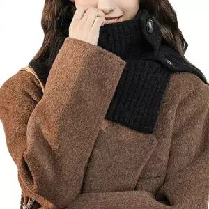 [하프클럽/]버튼 장식 니트 목워머 데일리 터틀넥 머플러 목도리