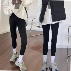 [하프클럽/]여성용 블랙 스판 데님 스타일 기본 레깅스 운동복 팬츠