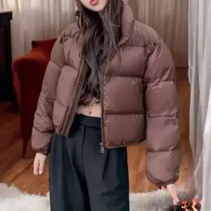 [하프클럽/]여성용 하이넥 크롭 숏패딩 겨울 아우터 숏점퍼