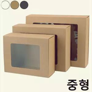 케이스 상자 접이식 중형 선물박스 사각 x12개 투명창 백 포장 R2WA049BC4