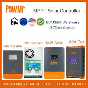 PowMr MPPT 60A 40A 30A 20A LCD 태양열 충전 컨트롤러 12V 24V 36V 48V 자동 배터리 태양 전지 패널 스마