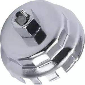 64mm 14 플루트/6 슬롯 오일 필터 캡 렌치 제거 도구 소켓 도요타 렉서스 및 사이온 차량과 호환되며 2.5L