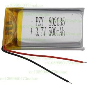3.7V 500mAh 1.85Wh 리튬 이온 배터리 802035 자동차 카메라 헤드셋 Mp4 GPS용