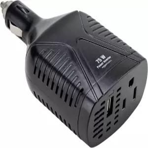 아마존 베이직 75W 휴대용 자동차 파워 인버터 12V~110V USB 충전 포트 차량용 AC 콘센트 블랙 5.07 x 2.65