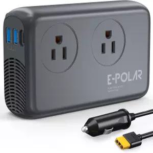 60W PD USB-C가 장착된 E-POLAR 300W 자동차 파워 인버터 퓨어 사인 웨이브 차량용 DC 12V~110V AC XT60