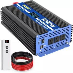 퓨어 사인 웨이브 인버터 3000와트 프로 홈 DC 12V AC 110V 120V 전력 자동차 컨버터 3개 소켓 듀얼 USB