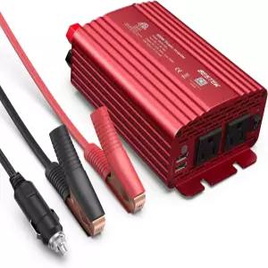 악어 배터리 클램프 4.8A 듀얼 USB 자동차 충전기 ETL이 포함된 BESTEK 500W 파워 인버터 DC 12V ~ 110V AC