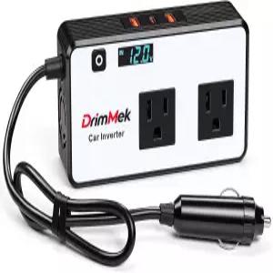 드림멕 200W 자동차 파워 인버터 24W USB 고속 충전 포트가 있는 플러그 어댑터 콘센트 12V 110V 컨버터