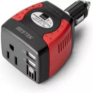 3.1A 듀얼 USB 충전 포트가 있는 BESTEK 150W 파워 인버터 12V ~ 110V 전압 변환기 자동차 충전기 전원