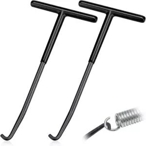 2 PCS 배기 스프링 풀러 공구 모터사이클 후크 고무 코팅이 된 T자형 핸들 제거 더트 바이크용
