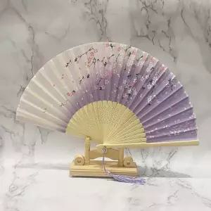 매화 문양 접이식 전통 부채