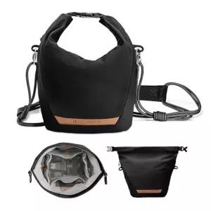 K&F 컨셉 카메라 슬링백 작은 컴팩트 케이스, 도시 거리 사진을 위한 귀여운 소프트 파우치 핸드백 01-Black