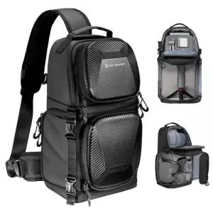 K&F 컨셉 카메라 슬링백 크로스바디백 하드쉘 어깨 백팩 DSLR / SLR 미러리스 케이스 사진작가용 가방 Beige