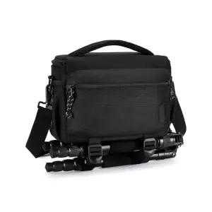 사진작가용 소형 카메라 슬링백, DSLR/SLR/미러리스 카메라용 컴팩트 숄더백, 삼각대 홀더가 있는 방수 크로스바디 케이스, 블랙 01-Black