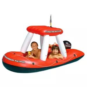 스윔라인 소방선 스퀴터 풍선 수영장 장난감 빨간색/흰색, 60 X 33 32 1 2P Shaded Fire Boat Squ