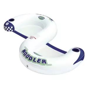 스포츠용품 누들러 1 컵 홀더, 레드 & 화이트가 있는 풍선 플로팅 라운지 의자 1 Noodler 2 Person Pool F
