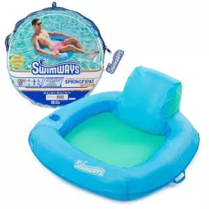 SwimWays 스프링 플로트 프리미엄 선시트 풀 체어, 15세 이상 빠른 인플레이션으로 플로트, 스카이 블루 1 SunSeat Pool Chair Blue