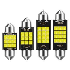 100Pcs 자동차 꽃줄 C5W LED 31 36 39 41mm 전구 3030 9 12 SMD 독서 램프 인테리어 조명 CANBUS 오류  DC