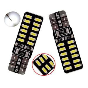 100개 자동차 T10 LED 194 168 W5W 3014 SMD 24 클리어런스 라이트 주차등 사이드 전구 DC 12V 화이트