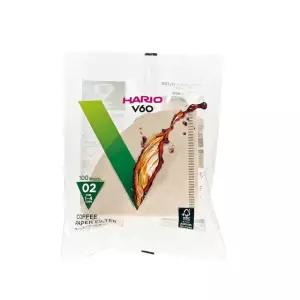 하리오 V60 페이퍼 커피 필터, 사이즈 02, 내추럴, 100ct Size 01 Natural 100ct