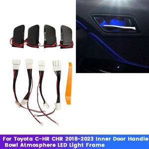 도요타 C-HR 2018-2023 용 내부 문짝 핸들 볼 분위기 라이트, 자동차 프레임, LED 아이스 블루