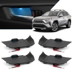Toyota RAV4 용 LED 인테리어 핸들 도어 보울 라이트 2019 2020 자동차 아이스 블루 팔걸이 분위기 램프
