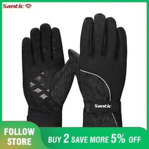 Santic 남자 겨울 사이클링 장갑  승마 방풍 보호 장비 MTB 바이크 오토바이 하이킹 캠핑 열 스포츠