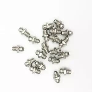 COMOK 유압 그리스 피팅 키트, 20Pcs M6(1/4인치) 남성용 실 스트레이트 저크 니플 액세서리, 실버 M6