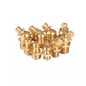웰드릭 그리스 니플 순수 구리 일반 액세서리 오일 마우스 버터 피팅(0도, M12x1) M6x1 0 degrees