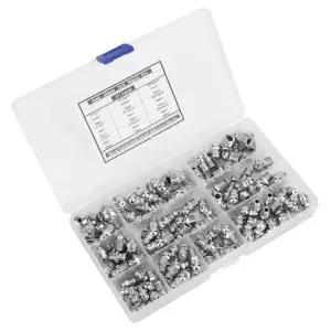 유압 그리스 피팅, 115Pcs 스틸 저크 니플 피팅 모음 키트, M6 M8 M10, 스트레이트 및 90도 45도