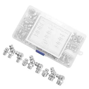 첸질린 115Pcs 미터법 유압 그리스 피팅 금속 니플 모음 스트레이트 45 90도 각도